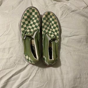 Green checkerboard vans size 6.5